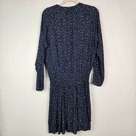 Rails Jasmine Navy Nova Star Print Smocked Long Sleeve Mini Dress L - Picture 11 of 11